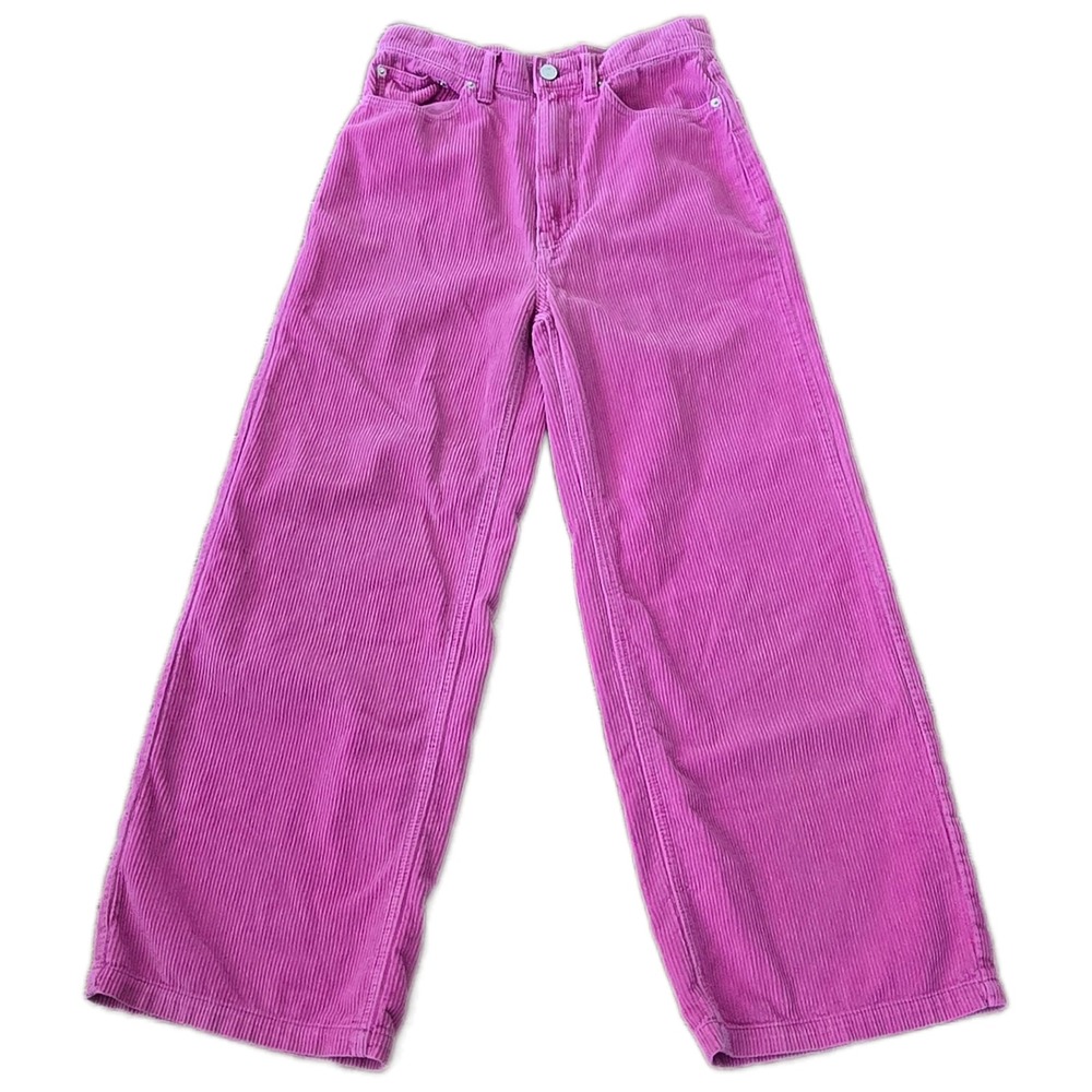 BDG‎ High & Wide Pink Corduroy Pants High Waisted Wide Leg Womens 27